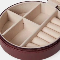 Clearance Smyckesskrin Jackie rund burgundy Småförvaring