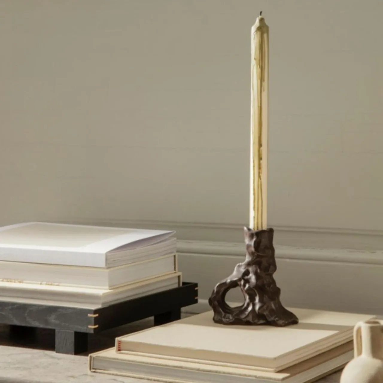 New Stearinljus Dryp 2-P Grön Stearinljus|Kronljus