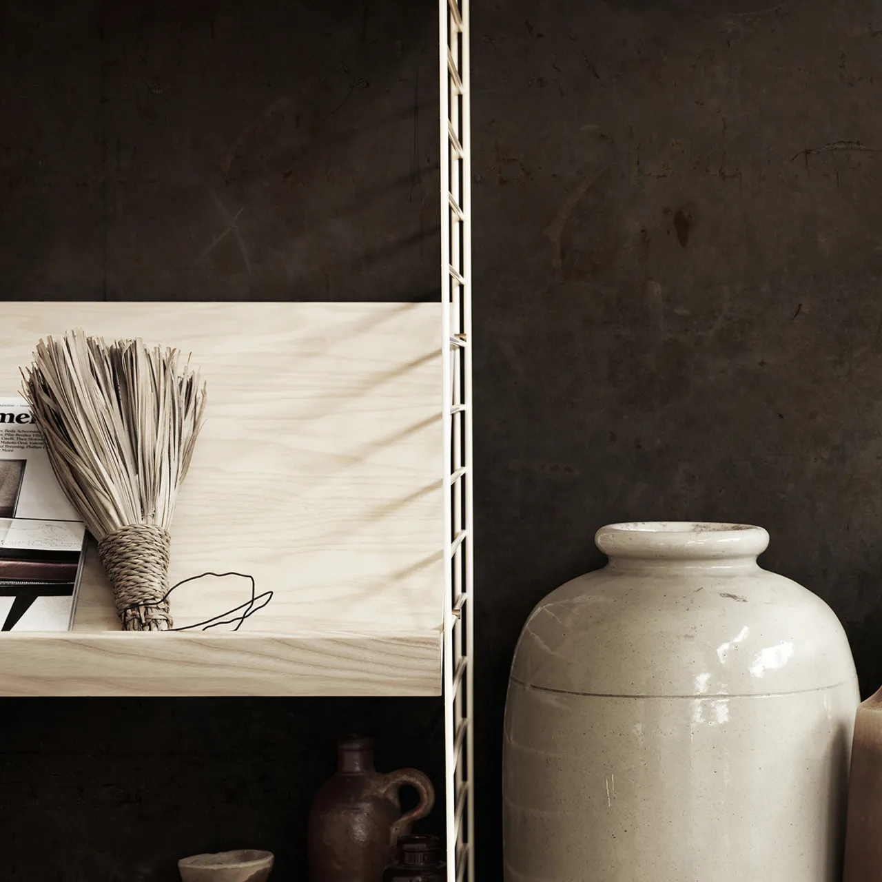 Sale Tidskriftshylla Trä 58x30 ask String Hyllplan