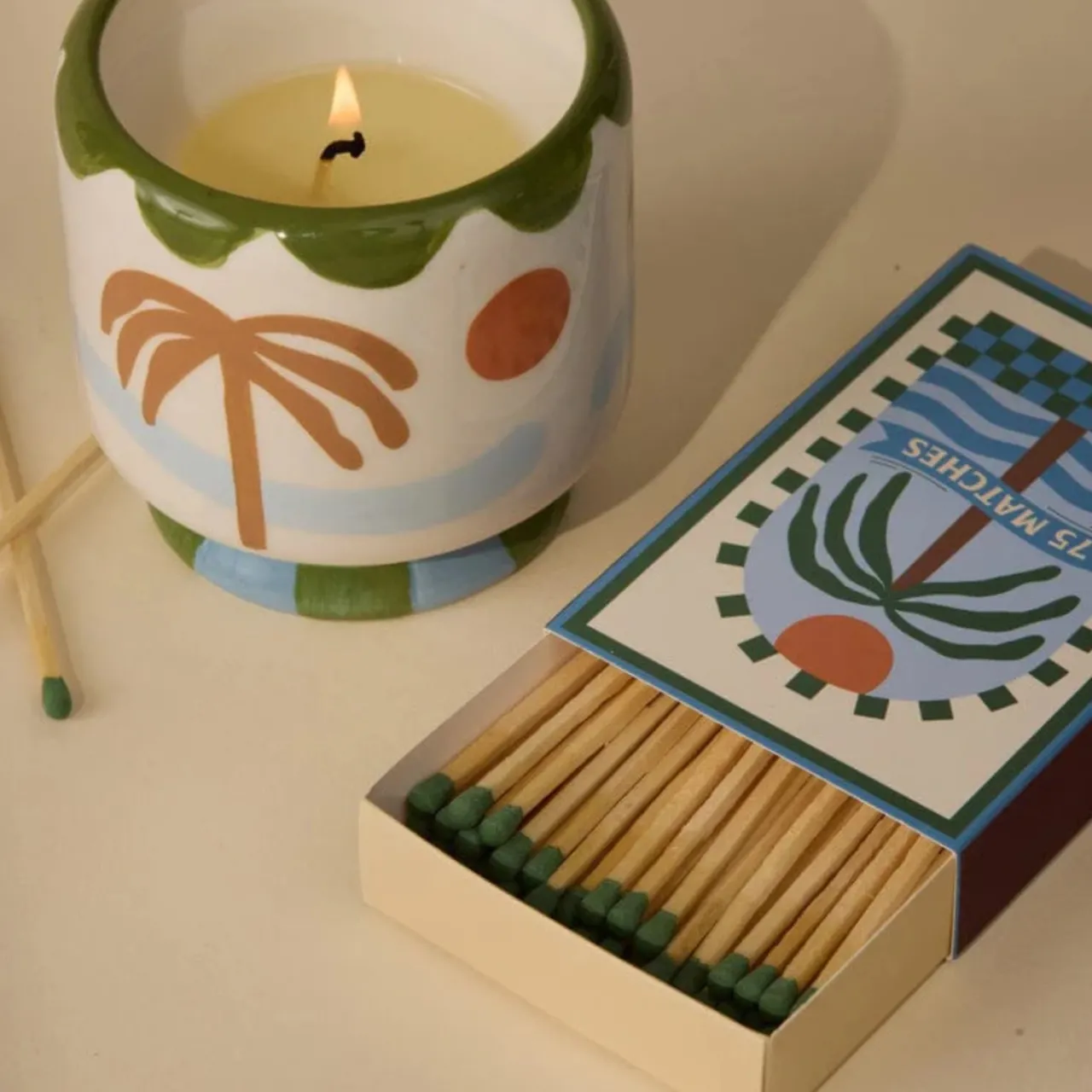 Outlet Tändstickor Adopo Palm Tree Mörkgrön Tändstickor|Ljusstakar & Lyktor