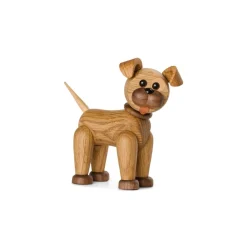 New Träfigur Happy Dog 13,5 cm Ek Barn Barnrum|Träfigurer