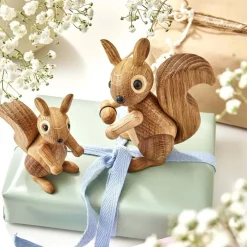 Träfigur Peanut Ekorrunge 8,5 cm Ek Barn Barnrum|Träfigurer