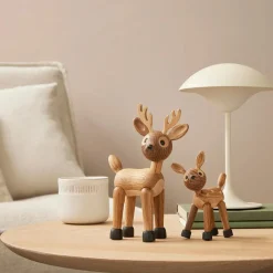 Hot Träfigur Spot Rådjur Baby 12,7 cm Ek/Lönn Barn Barnrum|Träfigurer