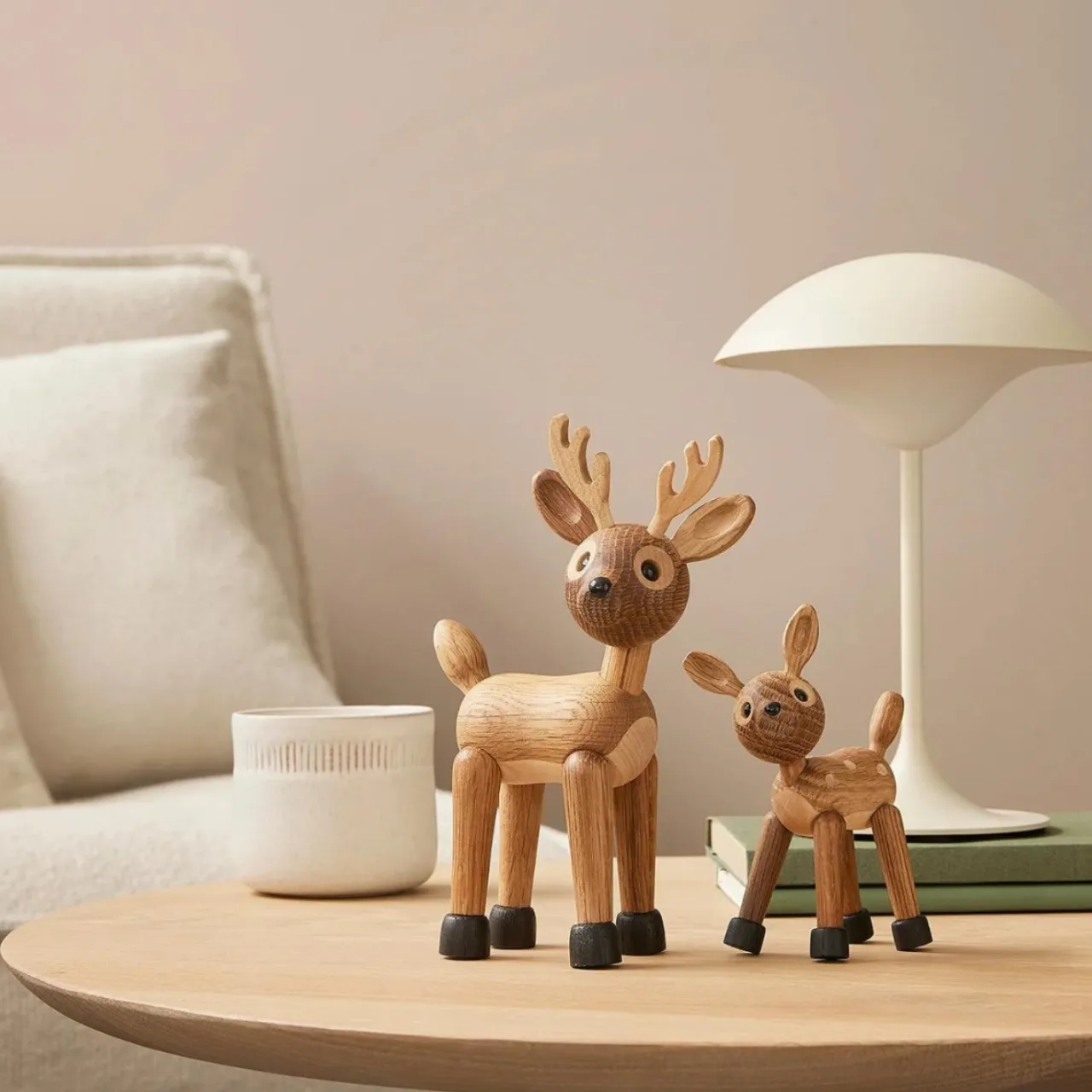 Hot Träfigur Spot Rådjur Baby 12,7 cm Ek/Lönn Barn Barnrum|Träfigurer