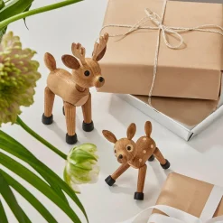 Hot Träfigur Spot Rådjur Baby 12,7 cm Ek/Lönn Barn Barnrum|Träfigurer