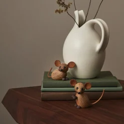 Hot Träfigur The Country Mouse 4,5 cm Ek Barn Barnrum|Träfigurer