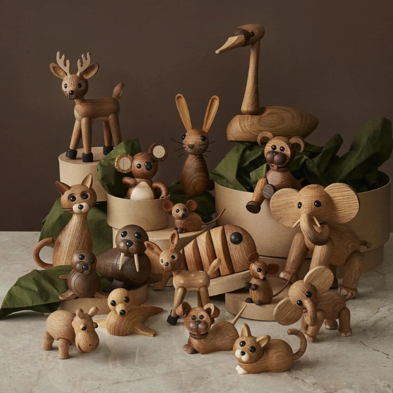 Hot Träfigur The Country Mouse 4,5 cm Ek Barn Barnrum|Träfigurer