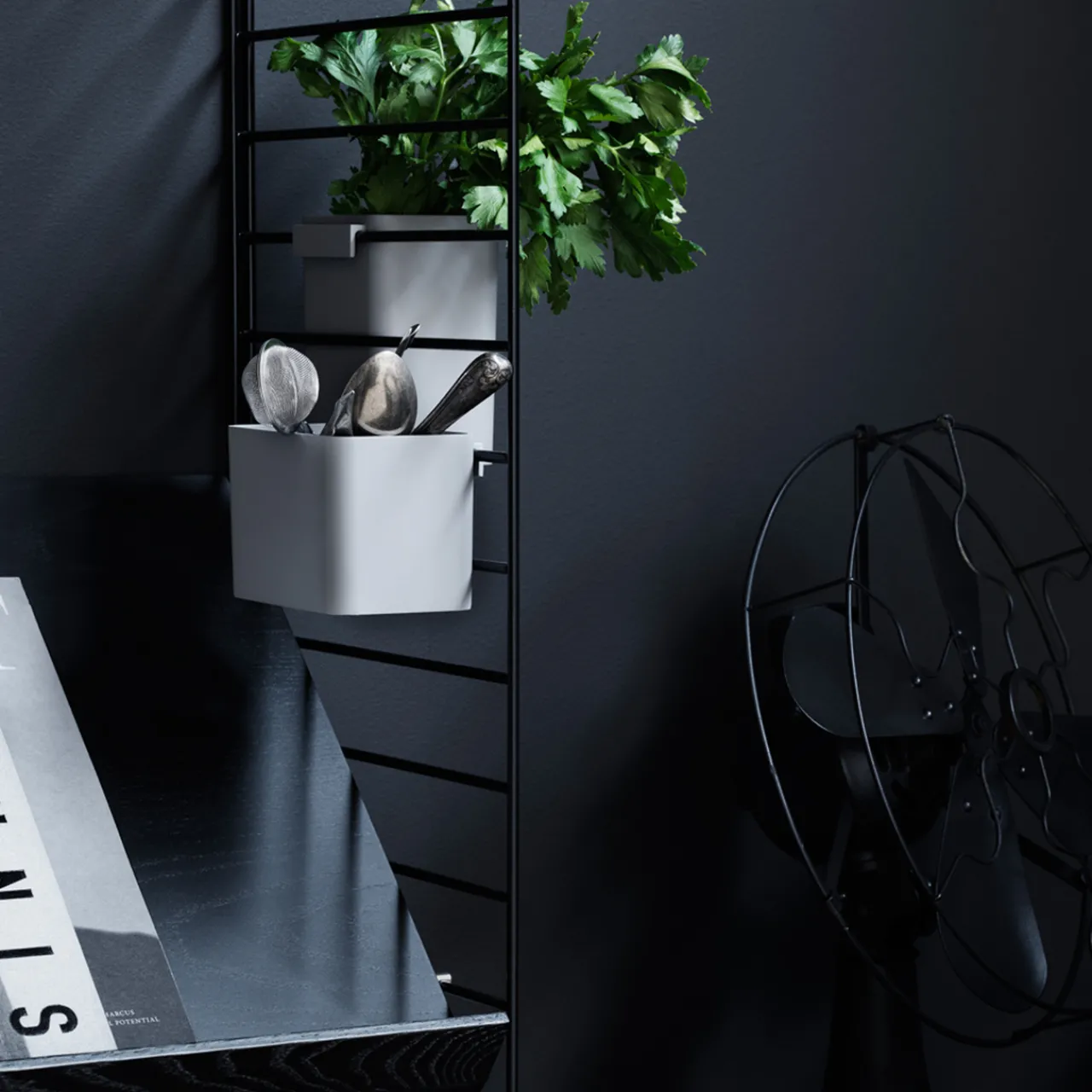 Clearance Väggavel 75x20 2-p vit String Gavlar