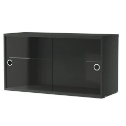 Outlet Vitrinskåp 78x30x42 Mörkgrå String Skåp & Fällbord