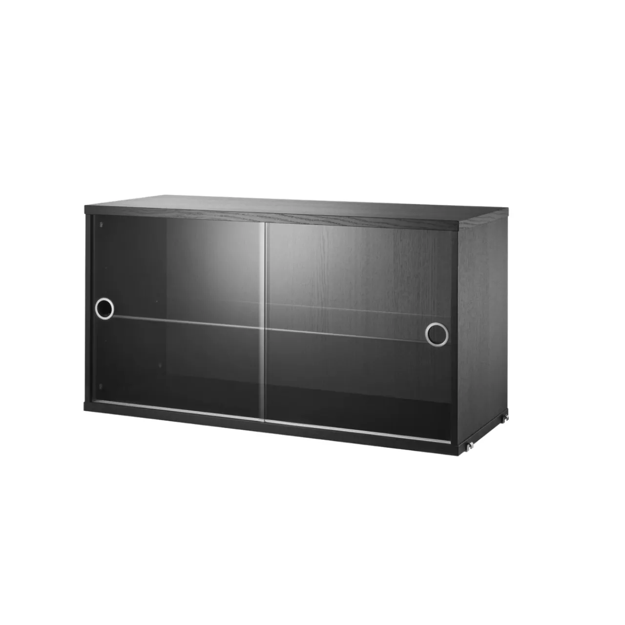 Clearance Vitrinskåp 78x30x42 svartbetsad String Skåp & Fällbord