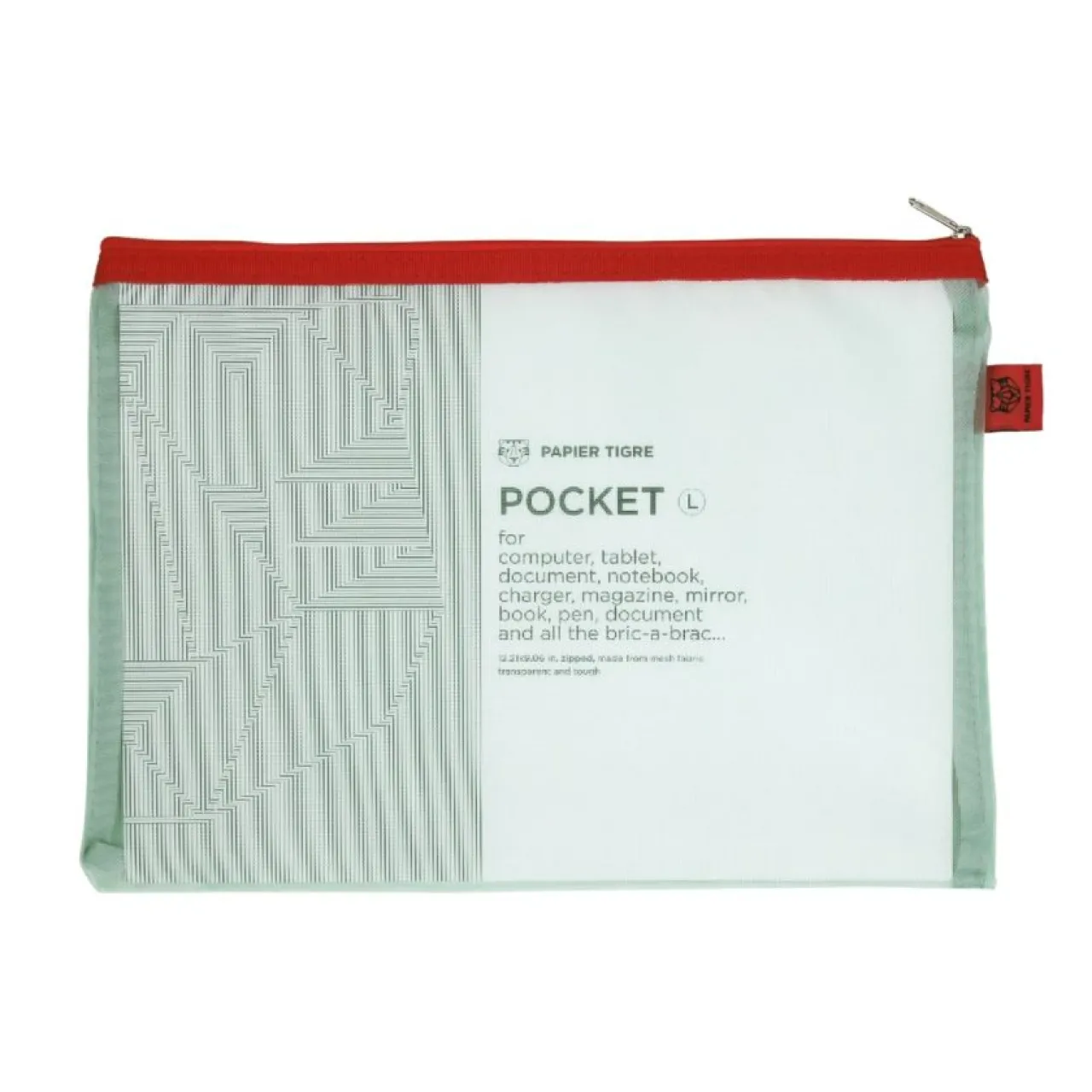 Clearance Väska nät L Grön/Röd Necessär|Skrivbordstillbehör