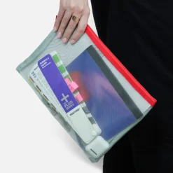 Clearance Väska nät L Grön/Röd Necessär|Skrivbordstillbehör